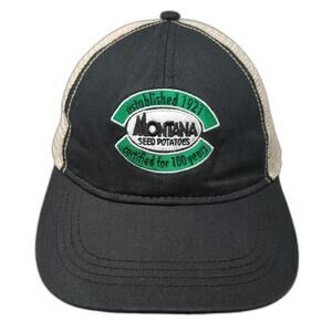 Hit Wear Trucker Hat Black Beige One Size Montana Seed Potatoes 100 Years Patch